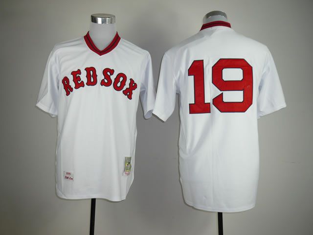 Men Boston Red Sox 19 Bradley jr White Throwback MLB Jerseys